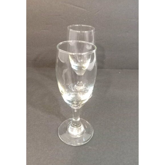 Small Stem Wine Glasses Clear Set Of 2 7 H x 3 W x 3.5 Stem Base - Picture 7 of 8